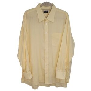 Gitman Bros Mens Yellow Cotton Long Sleeve Button Down Dress Shirt 19-35 USA XXL